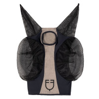 Masque anti-mouches Equestro bicolore en mesh Anthracite / flanelle grise
