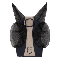 Masque anti-mouches Equestro bicolore en mesh Anthracite / flanelle grise