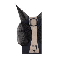 Masque anti-mouches Equestro bicolore en mesh Anthracite / flanelle grise