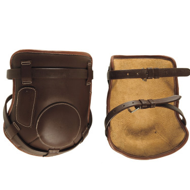 Protège genoux cuir à boucle Chetak Protège genoux cuir à boucle Chetak