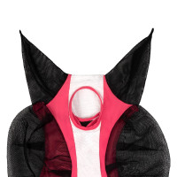 Masque anti-mouches Equestro bicolore en mesh After glow / blanc brillant