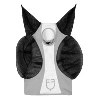 Masque anti-mouches Equestro bicolore en mesh Roche lunaire / blanc brillant