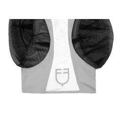 Masque anti-mouches Equestro bicolore en mesh Roche lunaire / blanc brillant