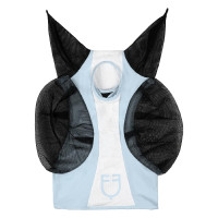 Masque anti-mouches Equestro bicolore en mesh Omphalodes / blanc brillant