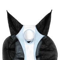 Masque anti-mouches Equestro bicolore en mesh After glow / blanc brillant