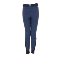Pantalon d’équitation enfant unisexe Equestro x FISE grip genoux Marine blazer Bleu marine
