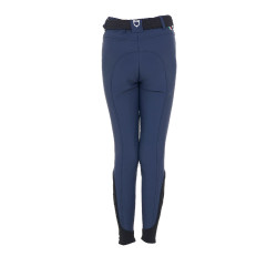 Pantalon d’équitation enfant unisexe Equestro x FISE grip genoux Marine blazer Bleu marine