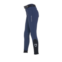 Pantalon d’équitation enfant unisexe Equestro x FISE grip genoux Marine blazer Bleu marine