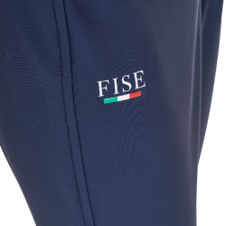 Pantalon d’équitation enfant unisexe Equestro x FISE grip genoux Marine blazer Bleu marine