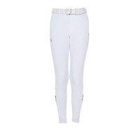 Pantalon d’équitation enfant unisexe Equestro x FISE grip genoux Blanc