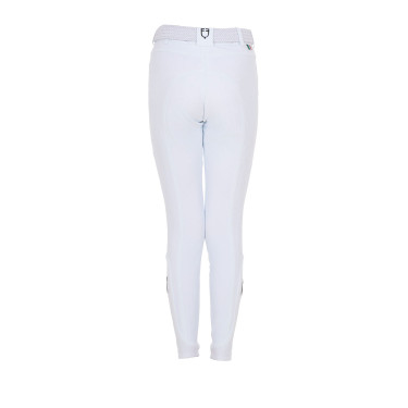 Pantalon d’équitation enfant unisexe Equestro x FISE grip genoux Blanc