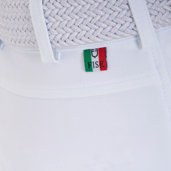 Pantalon d’équitation enfant unisexe Equestro x FISE grip genoux Blanc