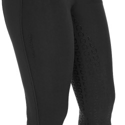 Pantalon d’équitation femme Equestro full grip taille haute doublé polaire Noir