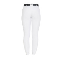 Pantalon d’équitation femme Equestro full grip taille haute doublé polaire Blanc