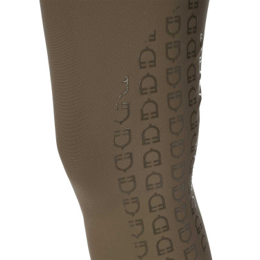 Pantalon d’équitation femme Equestro grip genoux taille haute Walnut Marron