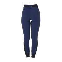 Pantalon d’équitation femme Equestro grip genoux taille haute Blanc antique Beige