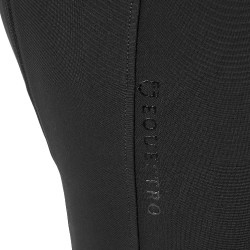 Pantalon d’équitation femme Equestro grip genoux taille haute Noir