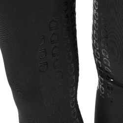 Pantalon d’équitation femme Equestro grip genoux taille haute Noir