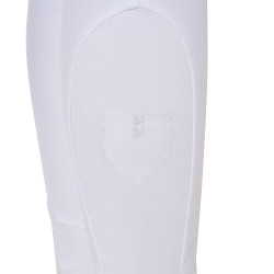 Pantalon d’équitation femme Equestro grip genoux taille haute Blanc