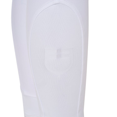 Pantalon d’équitation femme Equestro grip genoux taille haute Blanc