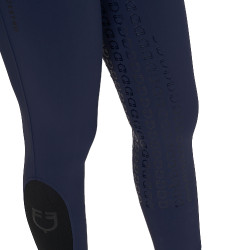 Pantalon d’équitation femme Equestro grip genoux taille haute doublé polaire Marine blazer Bleu marine