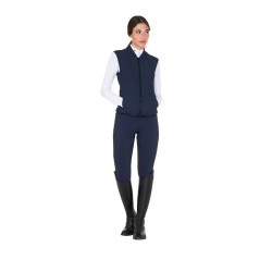 Pantalon d’équitation femme Equestro grip genoux taille haute doublé polaire Marine blazer Bleu marine