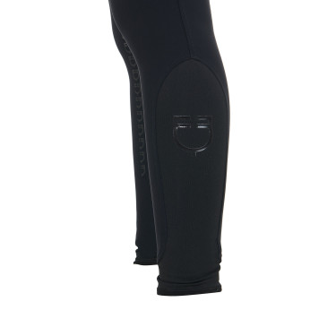 Pantalon d’équitation femme Equestro grip genoux taille haute doublé polaire Noir