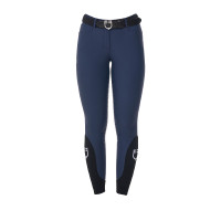 Pantalon d’équitation femme Equestro x FISE full grip Marine blazer Bleu marine