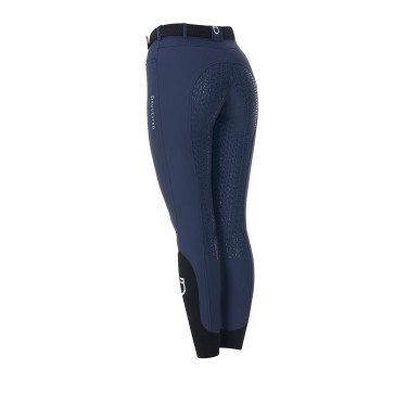 Pantalon d’équitation femme Equestro x FISE full grip Marine blazer Bleu marine