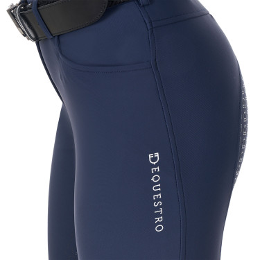 Pantalon d’équitation femme Equestro x FISE full grip Marine blazer Bleu marine