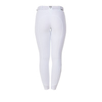 Pantalon d’équitation femme Equestro x FISE full grip Blanc