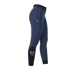 Pantalon d’équitation femme Equestro x FISE grip genoux Marine blazer Bleu marine