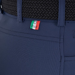 Pantalon d’équitation femme Equestro x FISE grip genoux Marine blazer Bleu marine