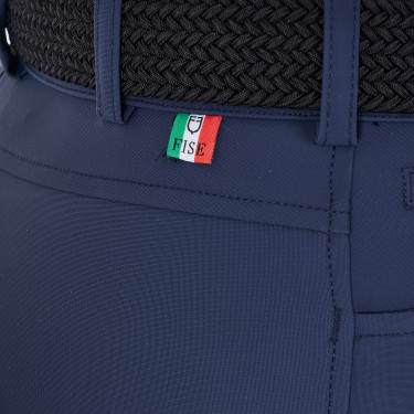 Pantalon d’équitation femme Equestro x FISE grip genoux Marine blazer Bleu marine