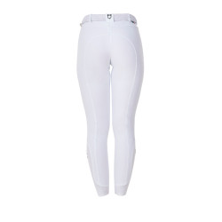 Pantalon d’équitation femme Equestro x FISE grip genoux Blanc