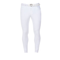 Pantalon d’équitation homme Equestro x FISE full grip Blanc