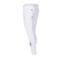 Pantalon d’équitation homme Equestro x FISE full grip Blanc