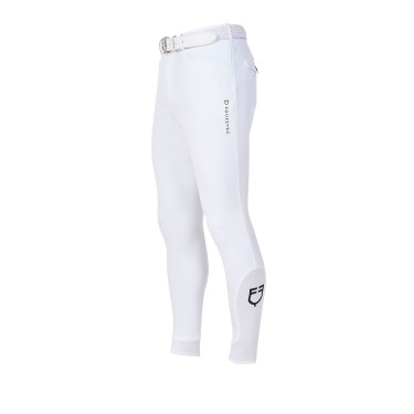 Pantalon d’équitation homme Equestro x FISE full grip Blanc