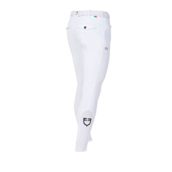 Pantalon d’équitation homme Equestro x FISE grip genoux Blanc