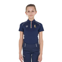Polo d’entraînement Equestro x FISE manches courtes enfant unisexe Marine blazer Bleu marine Polo d’entraînement Equestro x FISE manches courtes enfant unisexe Marine blazer Bleu marine