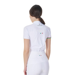 Polo de concours femme stretch Equestro x FISE manches courtes