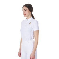 Polo de concours femme stretch Equestro x FISE manches courtes