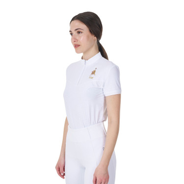 Polo de concours femme stretch Equestro x FISE manches courtes