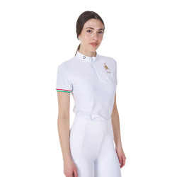 Polo de concours femme stretch Equestro x FISE manches courtes