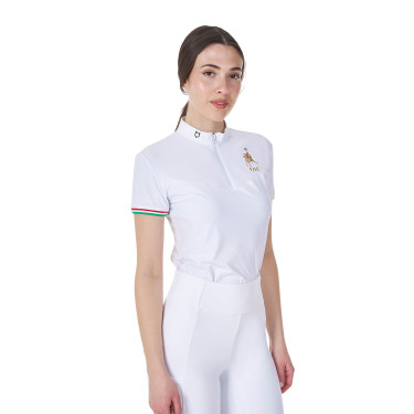 Polo de concours femme stretch Equestro x FISE manches courtes