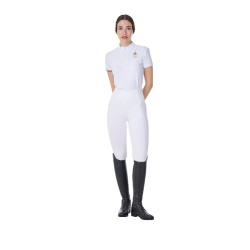 Polo de concours femme stretch Equestro x FISE manches courtes