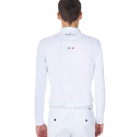 Polo de concours homme manches longues Equestro x FISE Blanc Polo de concours homme manches longues Equestro x FISE Blanc
