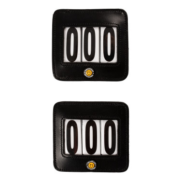 Porte-numéro de concours Equestro 3 chiffres 9×8 cm Noir