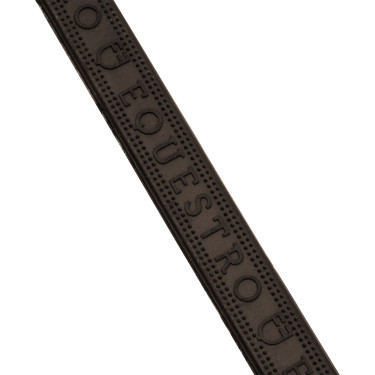 Rênes en caoutchouc Equestro grip en relief et finitions argentées Marron foncé
