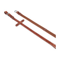 Rênes Equestro boucles argentées Cognac Marron